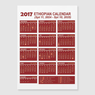 Äthiopischer Kalender-Konverter ፍ ሪ ጅ ላ ይ የ ሚ ለ ጠ  Magnetkarte