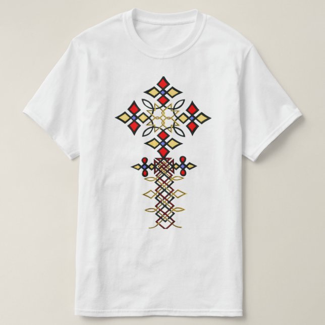 Äthiopischer Klassischer Kreuz-T - Shirt (Design vorne)