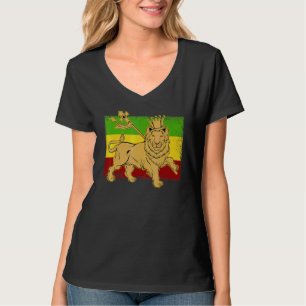 Äthiopischer Löwe Äthiopien Flagge Reggae Jamaika  T-Shirt