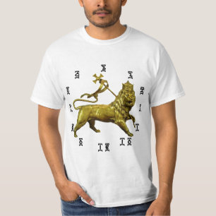 Äthiopischer Löwe - Zeit-Uhr-T - Shirt