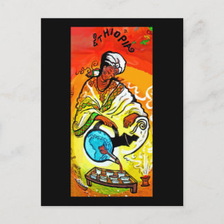 Äthiopischer Mann in Turban Pouring Tee Postkarte
