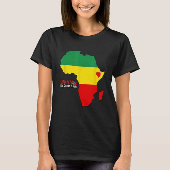 Äthiopischer Pride Tshirt Dr. Abiy Ahmed Stand mit (Vorderseite)