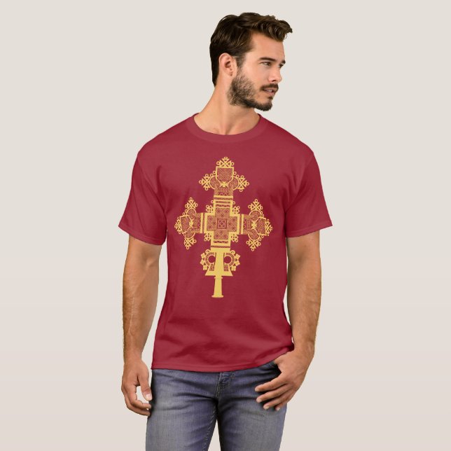 Äthiopisches Kreuz T-Shirt (Vorne ganz)