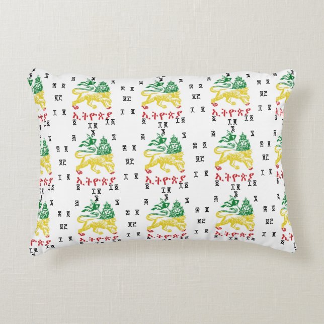 Äthiopisches Löwe-Kissen Dekokissen (Vorderseite)