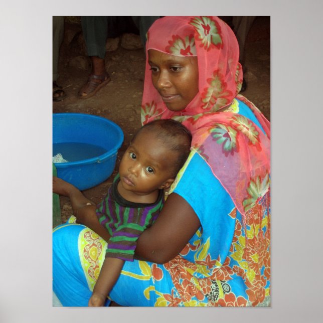 Äthiopisches Mutter-Kind-Poster Poster (Vorne)