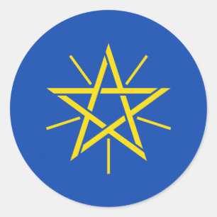 Äthiopisches NationalEmblem, Äthiopien Runder Aufkleber