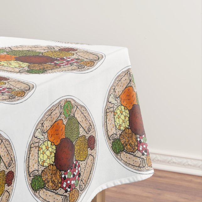 äthiopisches Restaurant "Food Platter Injera Dinne Tischdecke (Beispiel)