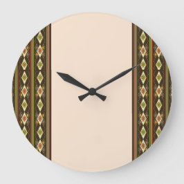 Äthiopisches Tebeb-Muster Große Wanduhr