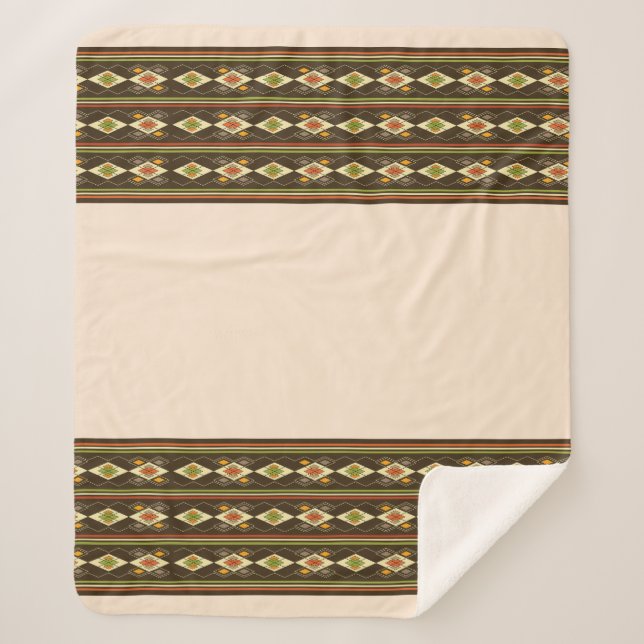 Äthiopisches Tebeb-Muster Sherpadecke (Vorderseite)