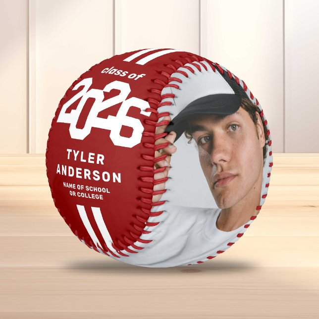 Athlete 2025 Red Abschluss Custom Foto Baseball (Von Creator hochgeladen)