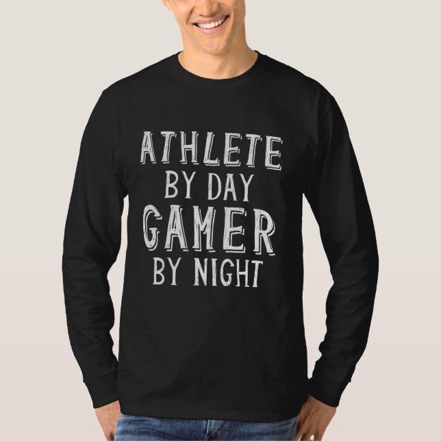 Athlete by Day Gamer by Night Pro Esports Athletic T-Shirt (Vorderseite)