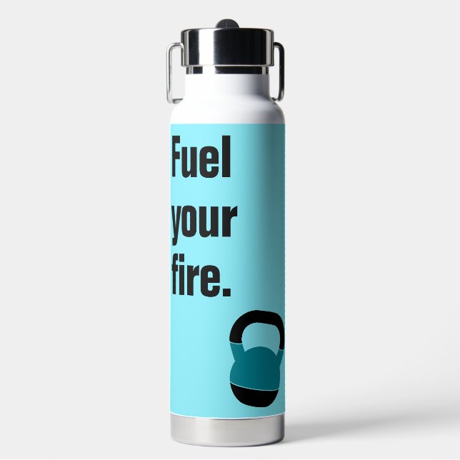 Athlete Fitness Coach Kettlebell Fuel Your Fire Trinkflasche (Vorderseite)