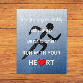 Athlete Zitat blauer Sport Puzzle