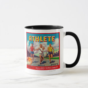 Athleten-Marken-Zitrusfrucht-Kisten-Aufkleber Tasse