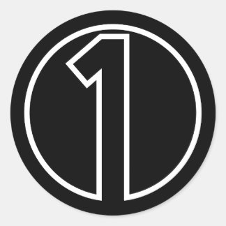 Athleten Zahl 1 Kreisform Runder Aufkleber