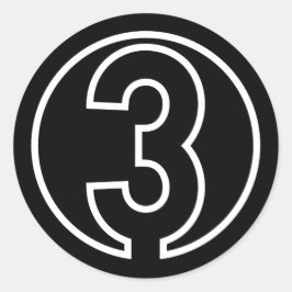 Athleten Zahl 3 Kreisform Runder Aufkleber