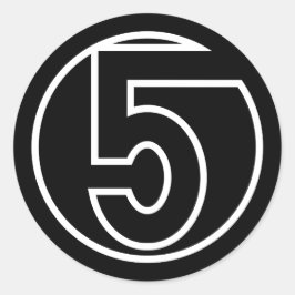 Athleten Zahl 5 Kreisform Runder Aufkleber