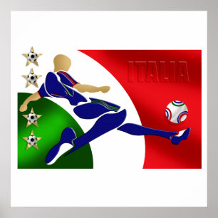 Athletenfußball Italien-Flaggenfan der Poster