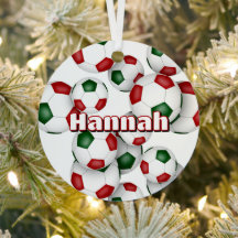 Athletenname auf rot-grünen Fußballbällen halten S