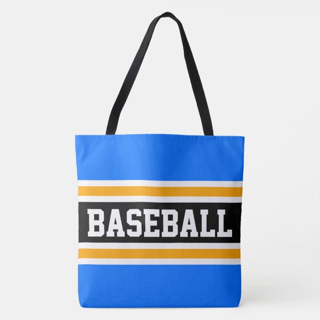 Athletic BASEBALL Bright Blue Black Yellow Strips (Vorderseite)