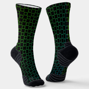 Athletic Crew Sock Black Green Classic Design Socken