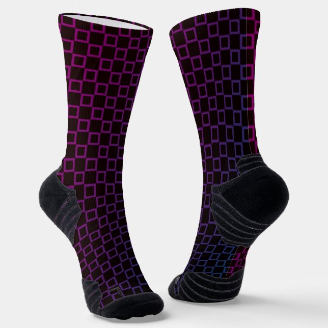 Athletic Crew Sock Black Lila Classic Design Socken (Gewinkelt)