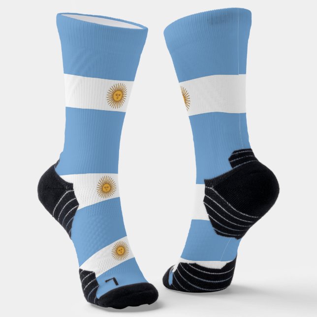 Athletic Crew Sock mit argentinischer Flagge Socken (Gewinkelt)