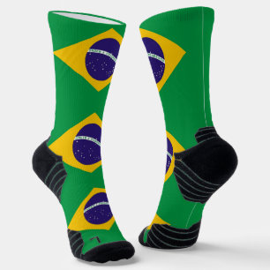 Athletic Crew Sock mit brasilianischer Flagge Socken