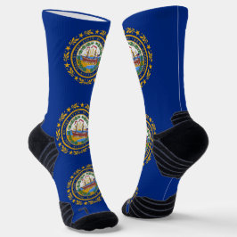 Athletic Crew Sock mit der Fahne von New Hampshire Socken