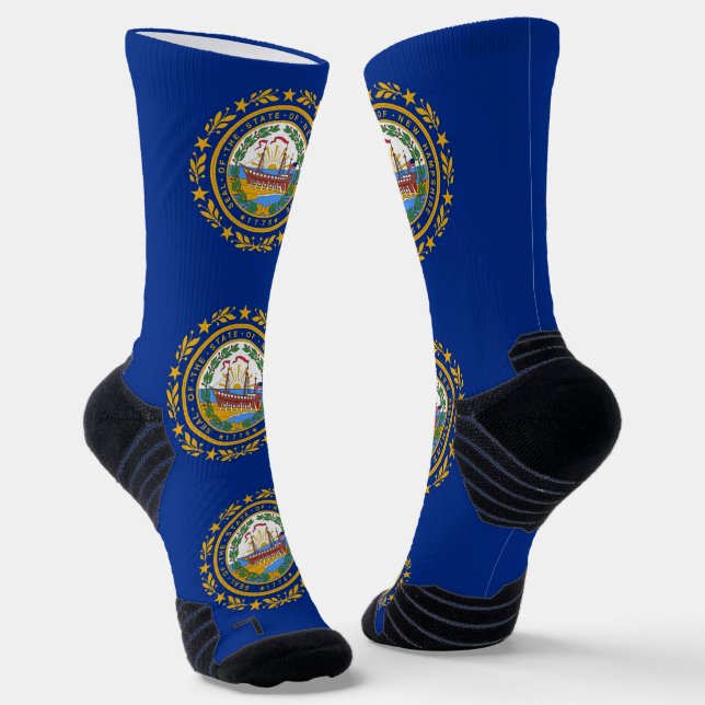 Athletic Crew Sock mit der Fahne von New Hampshire Socken (Gewinkelt)