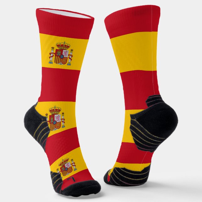 Athletic Crew Sock mit der Flagge Spaniens Socken (Gewinkelt)