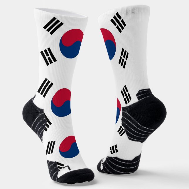 Athletic Crew Sock mit der Flagge Südkoreas Socken (Gewinkelt)