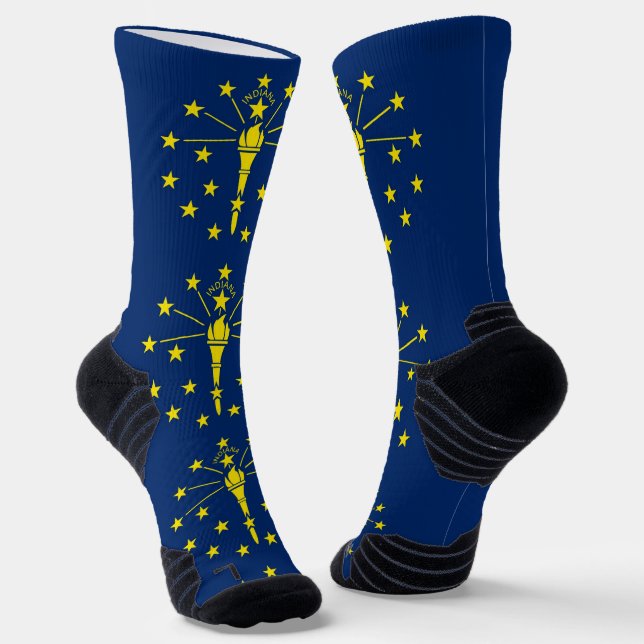 Athletic Crew Sock mit der Flagge von Indiana, USA Socken (Gewinkelt)