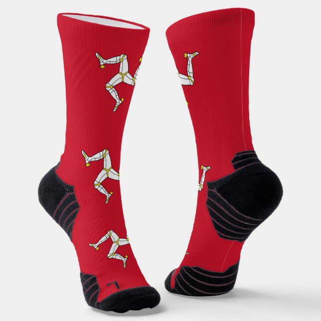 Athletic Crew Sock mit der Flagge von Isle of Man, Socken (Gewinkelt)