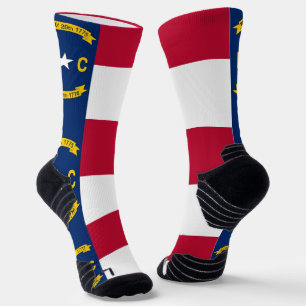 Athletic Crew Sock mit der Flagge von North Caroli Socken