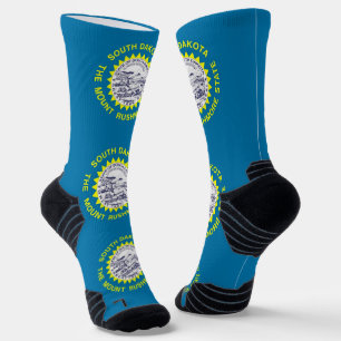 Athletic Crew Sock mit der Flagge von South Dakota Socken