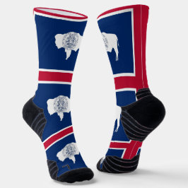 Athletic Crew Sock mit der Flagge von Wyoming, USA Socken