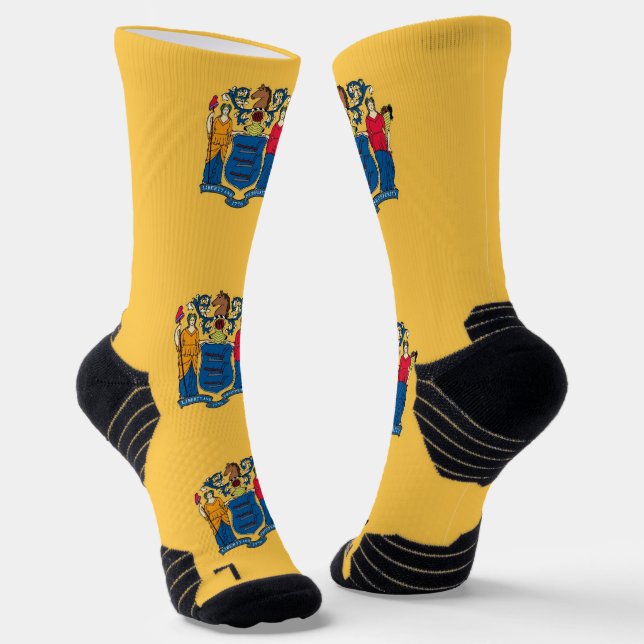 Athletic Crew Sock mit Fahne aus New Jersey Socken (Gewinkelt)