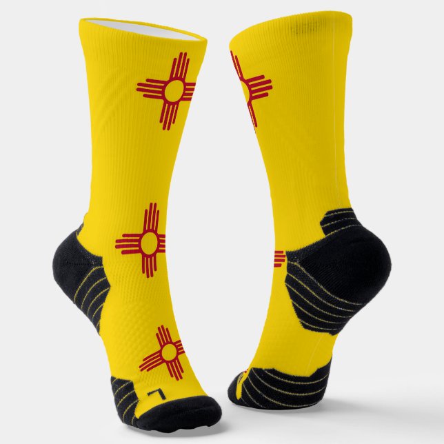 Athletic Crew Sock mit Fahne in New Mexico Socken (Gewinkelt)