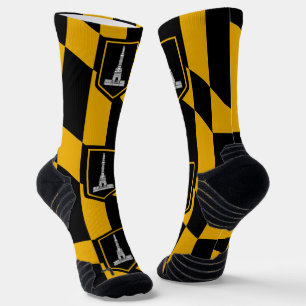 Athletic Crew Sock mit Fahne von Baltimore, USA Socken