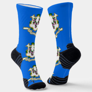 Athletic Crew Sock mit Fahne von Connecticut, USA Socken