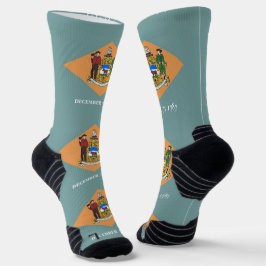 Athletic Crew Sock mit Fahne von Delaware, USA Socken