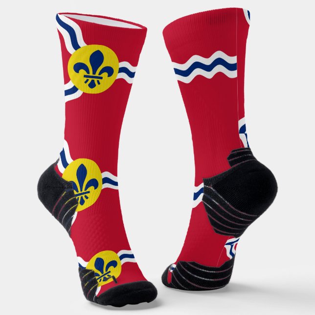 Athletic Crew Sock mit Fahne von St. Louis, USA Socken (Gewinkelt)
