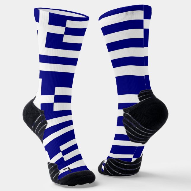 Athletic Crew Sock mit Flagge Griechenlands Socken (Gewinkelt)