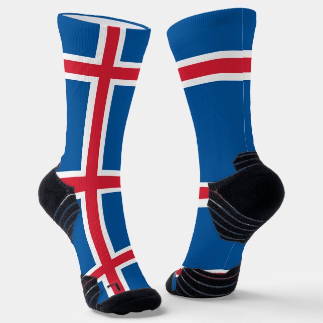 Athletic Crew Sock mit Flagge Islands Socken (Gewinkelt)