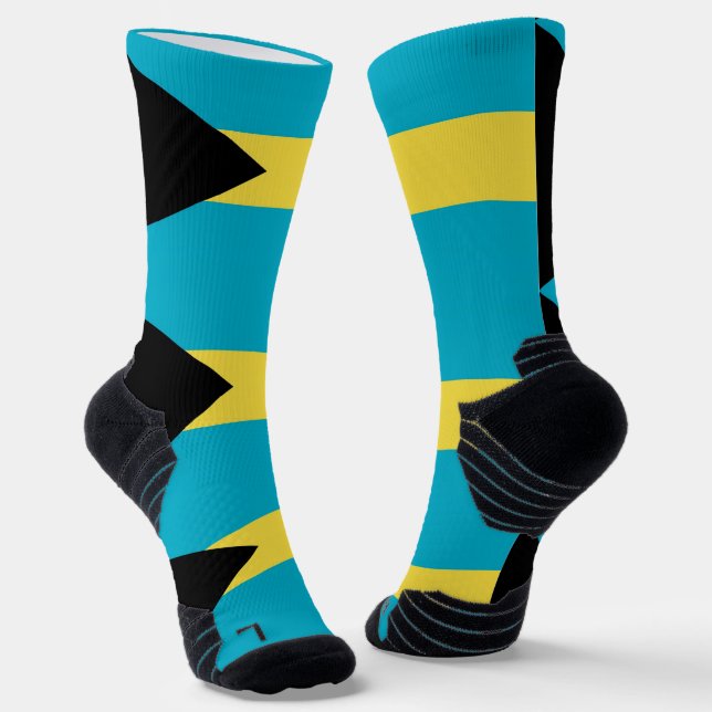 Athletic Crew Sock mit Flagge von Bahamas Socken (Gewinkelt)