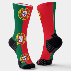 Athletic Crew Sock mit portugiesischer Flagge Socken