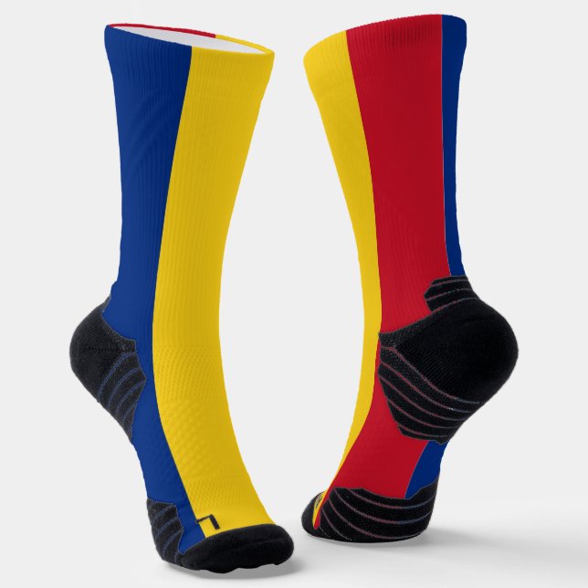 Athletic Crew Sock mit rumänischer Flagge Socken (Gewinkelt)