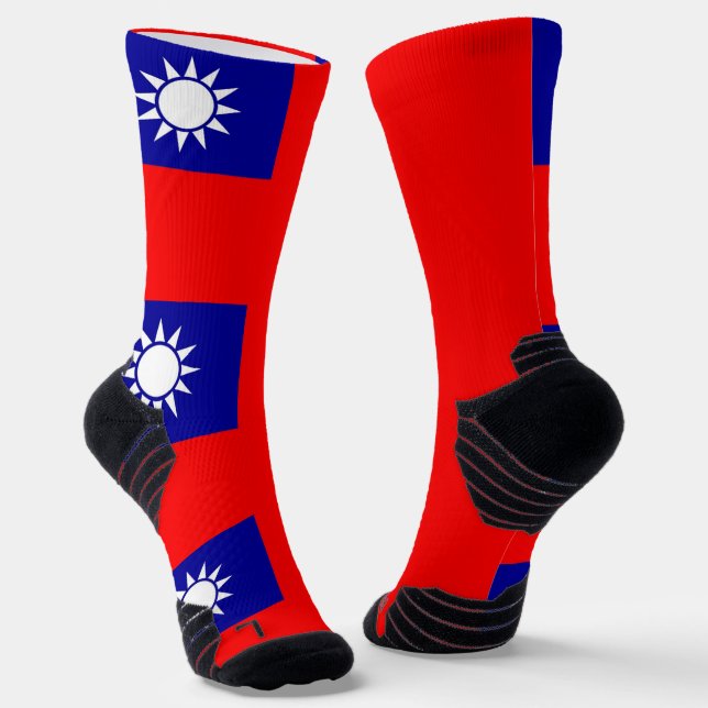 Athletic Crew Sock mit taiwanesischer Flagge Socken (Gewinkelt)
