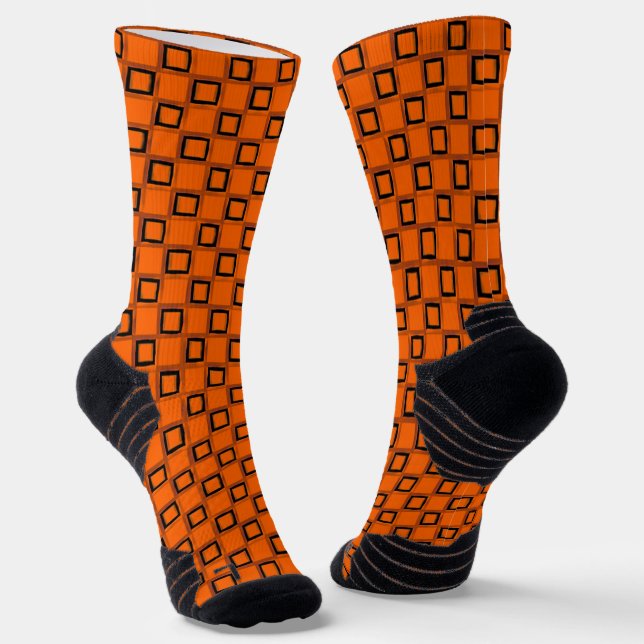 Athletic Crew Sock Orange Black Classic Design Socken (Gewinkelt)